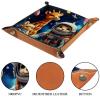 Astronaut Animals Microfiber Leather Dice Trays Folding for RPG DND Table Games, Leather Dice Holder Storage Box Portable Folding Rolling Dice Tray, 20.5x20.5cm view 3