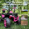 Hikiddo Kids ATV 4 Wheeler, 24V 4WD Electric ATV Ride On Toy for Big Kid w/ 2-Seater, 4x200W Motor, 5.6Mph Max Speed - Pink view 4