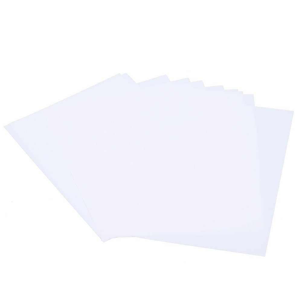 10PCS Printable Heat Shrink Plastic Sheets Kit, Heat Shrink Paper Keychain Kit Paint Shrink Films Papers Frosted for Kids Craft(White)