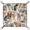 Animal Print Pattern Microfiber Leather Dice Trays Folding for RPG DND Table Games, Leather Dice Holder Storage Box Portable Folding Rolling Dice Tray, 20.5x20.5cm view 1