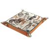 Animal Print Pattern Microfiber Leather Dice Trays Folding for RPG DND Table Games, Leather Dice Holder Storage Box Portable Folding Rolling Dice Tray, 20.5x20.5cm view 2