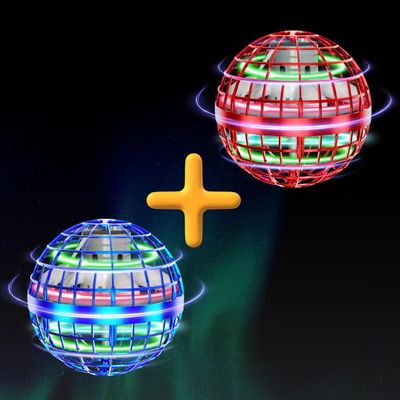 Tikduck 1 Pack Blue Flying Orb Ball, 1 Pack Red Flying Orb Ball, 2024 Cool Stuff Christmas Birthday Toy Gift, for Kids Age 6 7 8 9 10