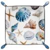 FESH Seashell Pattern Microfiber Leather Dice Trays Folding for RPG DND Table Games, Leather Dice Holder Storage Box Portable Folding Rolling Dice Tray, 16x16cm view 1