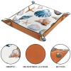 FESH Seashell Pattern Microfiber Leather Dice Trays Folding for RPG DND Table Games, Leather Dice Holder Storage Box Portable Folding Rolling Dice Tray, 16x16cm view 3