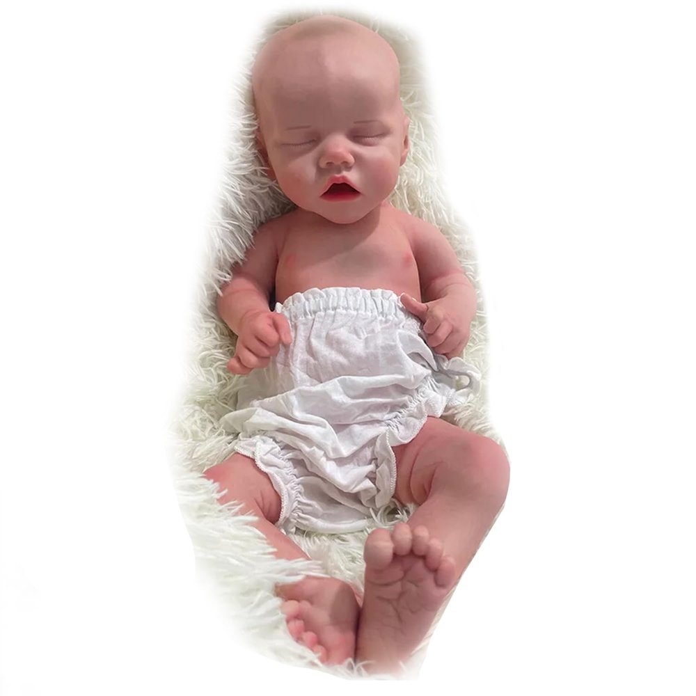 Realistic Full Silicone Reborn Baby Doll Painted Infant Red Body Sleeping Girl for Artist Collector