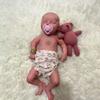 Realistic Full Silicone Reborn Baby Doll Painted Infant Red Body Sleeping Girl for Artist Collector view 4