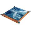 Blue Ocean Microfiber Leather Dice Trays Folding for RPG DND Table Games, Leather Dice Holder Storage Box Portable Folding Rolling Dice Tray, 20.5x20.5cm view 2