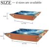 Blue Ocean Microfiber Leather Dice Trays Folding for RPG DND Table Games, Leather Dice Holder Storage Box Portable Folding Rolling Dice Tray, 20.5x20.5cm view 4