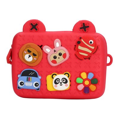 Cyrank Kids Cartoon Camera Case, Children's Cartoon Shoulder Bags Camera Protector Bag for Kids Crossbody Bag Birthday Gift(Red)