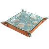 Pearl Shell Microfiber Leather Dice Trays Folding for RPG DND Table Games, Leather Dice Holder Storage Box Portable Folding Rolling Dice Tray, 20.5x20.5cm view 2