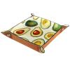 Avocado Pattern Microfiber Leather Dice Trays Folding for RPG DND Table Games, Leather Dice Holder Storage Box Portable Folding Rolling Dice Tray, 16x16cm view 2