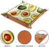 Avocado Pattern Microfiber Leather Dice Trays Folding for RPG DND Table Games, Leather Dice Holder Storage Box Portable Folding Rolling Dice Tray, 16x16cm view 3