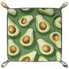 Avocado Print Microfiber Leather Dice Trays Folding for RPG DND Table Games, Leather Dice Holder Storage Box Portable Folding Rolling Dice Tray, 16x16cm view 1