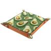 Avocado Print Microfiber Leather Dice Trays Folding for RPG DND Table Games, Leather Dice Holder Storage Box Portable Folding Rolling Dice Tray, 16x16cm view 2
