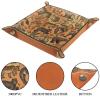 Animal World Print Pattern Microfiber Leather Dice Trays Folding for RPG DND Table Games, Leather Dice Holder Storage Box Portable Folding Rolling Dice Tray, 20.5x20.5cm view 3