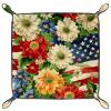 American Fresh Flowers Microfiber Leather Dice Trays Folding for RPG DND Table Games, Leather Dice Holder Storage Box Portable Folding Rolling Dice Tray, 20.5x20.5cm view 1