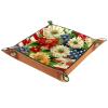 American Fresh Flowers Microfiber Leather Dice Trays Folding for RPG DND Table Games, Leather Dice Holder Storage Box Portable Folding Rolling Dice Tray, 20.5x20.5cm view 2