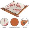 Flamingo Print Microfiber Leather Dice Trays Folding for RPG DND Table Games, Leather Dice Holder Storage Box Portable Folding Rolling Dice Tray, 20.5x20.5cm view 3