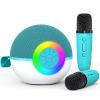 Heroange Karaoke Microphone Machine Toys for Kids Adults, Mini Portable Bluetooth Speaker with 2 Wireless Mics, Christmas Birthday Gifts for Boys Girls Ages 3 4 5 6 7 8 9 10 11 12+ Year (Green) view 1