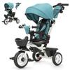 EOOWOY Toddler Tricycle with Push Handle, 7 in 1 Stroller Trike with 360 Swivel Seat, Reclining Backrest, All-Terrain Wheels, Dual Brakes, Canopy & Storage, Gift for Kids 18 Months to 5 Years, Green view 1