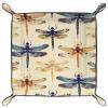 Autumn Dragonfly Pattern Microfiber Leather Dice Trays Folding for RPG DND Table Games, Leather Dice Holder Storage Box Portable Folding Rolling Dice Tray, 16x16cm view 1