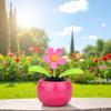 Pink Solar Dancing Sun Flower Automotive Ornament Solar Powered Dancing Sun Flower in Colorful Pots Swinging Animated Bobblehead Dancer Window Sun Catcher Car Dashboard Solar Power Kits view 3