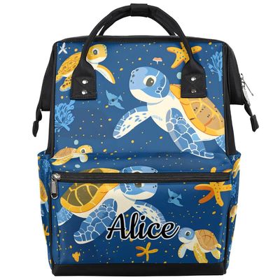 SPYORBKX Turtle Animals Diaper Bags Nursing Baby Bag Diaper Backpack for Mom Dad Gifts Nappy Bag for Toddlers Travel Baby Backpack