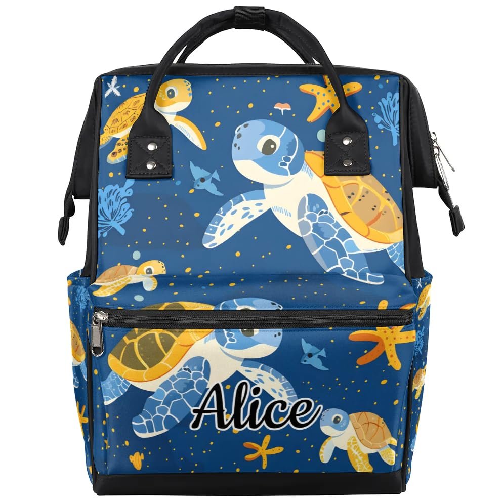 SPYORBKX Turtle Animals Diaper Bags Nursing Baby Bag Diaper Backpack for Mom Dad Gifts Nappy Bag for Toddlers Travel Baby Backpack
