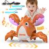 Gzsbaby Musical Baby Toy -Crawling Lobster Toy Sensory Tummy Time Toys for Boy Girl, Light-up Walking Dancing Moving Toys Learning Development Infant Toddler Birthday Gifts (Green) (Orange) view 1