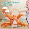 Gzsbaby Musical Baby Toy -Crawling Lobster Toy Sensory Tummy Time Toys for Boy Girl, Light-up Walking Dancing Moving Toys Learning Development Infant Toddler Birthday Gifts (Green) (Orange) view 2