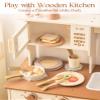 ROBUD 4-Set Wooden Play Dishes Set - Montessori-Inspired Play Food Accessories for Kids, Pretend Play Kitchen Set for Toddlers, Role Play Gift for Boys and Girls view 4