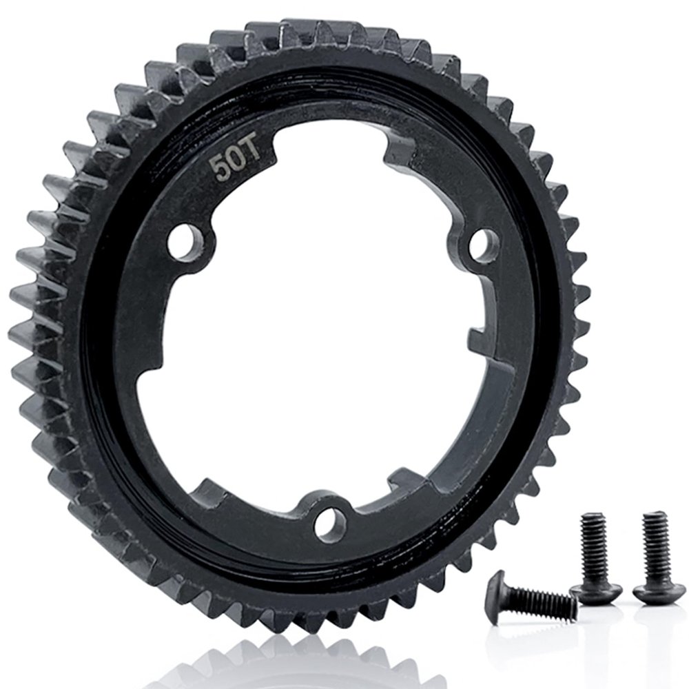 50T Spur Gear Replacement for Traxxas 6448, 50-Tooth 1.0 Metric Pitch, 45# Hardened Steel 50T 1M Spur Main Gear Upgraded Gear for 1/5 X-Maxx 6S 8S 1/10 Maxx 4S 1/10 E-Revo 2.0 VXL Brushless 1/7 XO-1