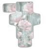 WELLDAY Cactus Flowers Baby Changing Pad - Waterproof Diaper Changing Pad with Built-in Pillow - Portable Travel Changing Mat for Newborn Girl & Boy view 1