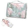 WELLDAY Cactus Flowers Baby Changing Pad - Waterproof Diaper Changing Pad with Built-in Pillow - Portable Travel Changing Mat for Newborn Girl & Boy view 2