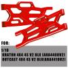 hopsupRC Aluminum Upgrades Parts Suspension Arms Set for 1/10 Kraton Outcast V2 4S BLX,Front Rear Suspension Arms Hops Up,Replace Parts: ARA330711 ARA330710.Red view 2