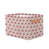 OMFUNS Cherry Fruit Rectangle Storage Basket Cherry Pattern Foldable Storage Bin Cubes with Handles Large Organizer Bins Boxes Toy Closet Shelf Nursery Laundry Basket Home Decor view 2
