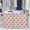 OMFUNS Cherry Fruit Rectangle Storage Basket Cherry Pattern Foldable Storage Bin Cubes with Handles Large Organizer Bins Boxes Toy Closet Shelf Nursery Laundry Basket Home Decor view 4