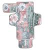 WELLDAY Cactus Pattern Pink Baby Changing Pad - Waterproof Diaper Changing Pad with Built-in Pillow - Portable Travel Changing Mat for Newborn Girl & Boy view 1