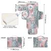 WELLDAY Cactus Pattern Pink Baby Changing Pad - Waterproof Diaper Changing Pad with Built-in Pillow - Portable Travel Changing Mat for Newborn Girl & Boy view 4