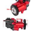 RCMYou Aluminum Transmission Gearbox with Internal Gears Upgrades Part for 1/10 TRX-4 TRX-6 RC Crawler,Alloy 2 Speed Transmission Gearbox,Red view 3
