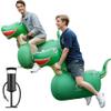 QPAU Inflatable Bouncy Dinosaur Toys 2 PCS with Hand Pump, Heavy Duty Giant Bouncy Pal, 220lbs Load Capacity, Ride On Bouncy Animal Hopper Toy, Indoor Outdoor Bouncers for Kids Girls Boys Ages 5+ view 1