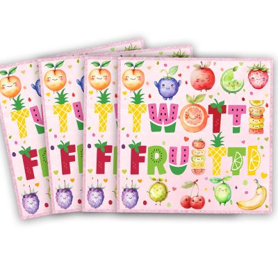 60 Pcs Twotti Frutti Birthday Party Paper Napkins Summer Fruit Disposable Napkins for Luau Fruit Lemon Watermelon Pineapple Strawberry Orange Theme 2nd Birthday Party Decorations Supplies