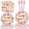 60 Pcs Twotti Frutti Birthday Party Paper Napkins Summer Fruit Disposable Napkins for Luau Fruit Lemon Watermelon Pineapple Strawberry Orange Theme 2nd Birthday Party Decorations Supplies view 4