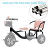 JIYIAN High Carbon Steel 3 Wheels 2 Seater Children's Tricycle/Soft and Comfortable Pedal Tricycle Can Take People/Baby Balance Bike Tricycle for Girl Gifts,Blue view 2