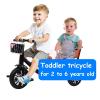 JIYIAN High Carbon Steel 3 Wheels 2 Seater Children's Tricycle/Soft and Comfortable Pedal Tricycle Can Take People/Baby Balance Bike Tricycle for Girl Gifts,Blue view 3