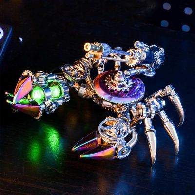 Metalkitor 3D Metal Puzzles for Adults, Mechanical Crab Assembly Model, Jigsaw Crafts Brain Teaser - Perfect Desk Decor and Gifts(281+ PCS)