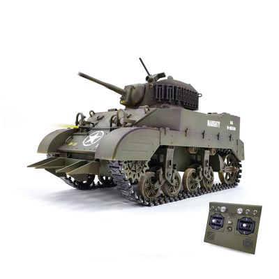 RC Tank 2.4GHz 1/16 US Army Stuart M5A1 Light Tank Coating Completed Simulation Smoke and Action