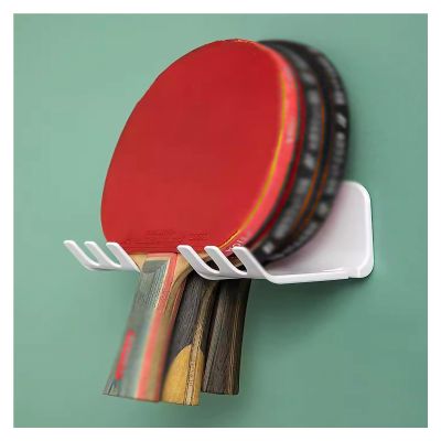 DOUYUANSHI Racket Storage Rack, Table Tennis Storage Rack,Table Tennis Racquet Storage Holder | Gym Storage Rack Heavy-Duty Wall Mounted Paddle Rackets (Color : White, Size : 1 pcs)