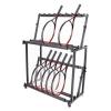 DOUYUANSHI Racket Storage Rack, 2 Tier Freestanding Racket Rack for Tennis/Badminton Rackets, Black Steel Musical Instrument Storage Rack for Violins/Guitars, Height Adjustable view 1
