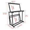 DOUYUANSHI Racket Storage Rack, 2 Tier Freestanding Racket Rack for Tennis/Badminton Rackets, Black Steel Musical Instrument Storage Rack for Violins/Guitars, Height Adjustable view 2